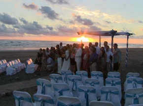 A wedding photo at The Delfin Beachfront Resort, Playa Bejuco, Costa Rica